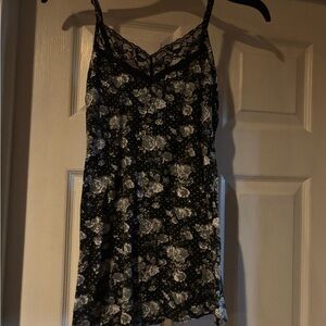 Deb Black Floral Lace-Trim Cami